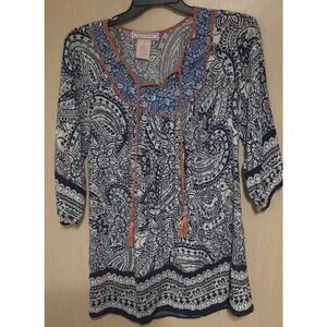 Flying Tomato Boho Paisley Tunic Dress Womens Medium Top Festival Hippie Chic